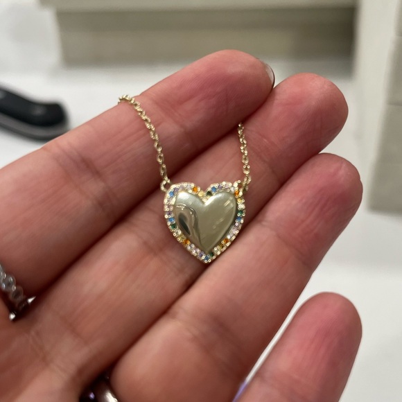 Melinda Maria You Have my Heart Necklace with Multicolor Stones. Small size - Picture 3 of 3